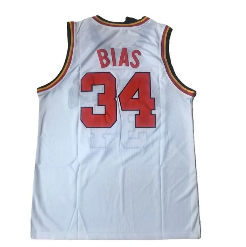 2024 Men NCAA Len Bias 34 Maryland Terrapins College Basketball white jerseys